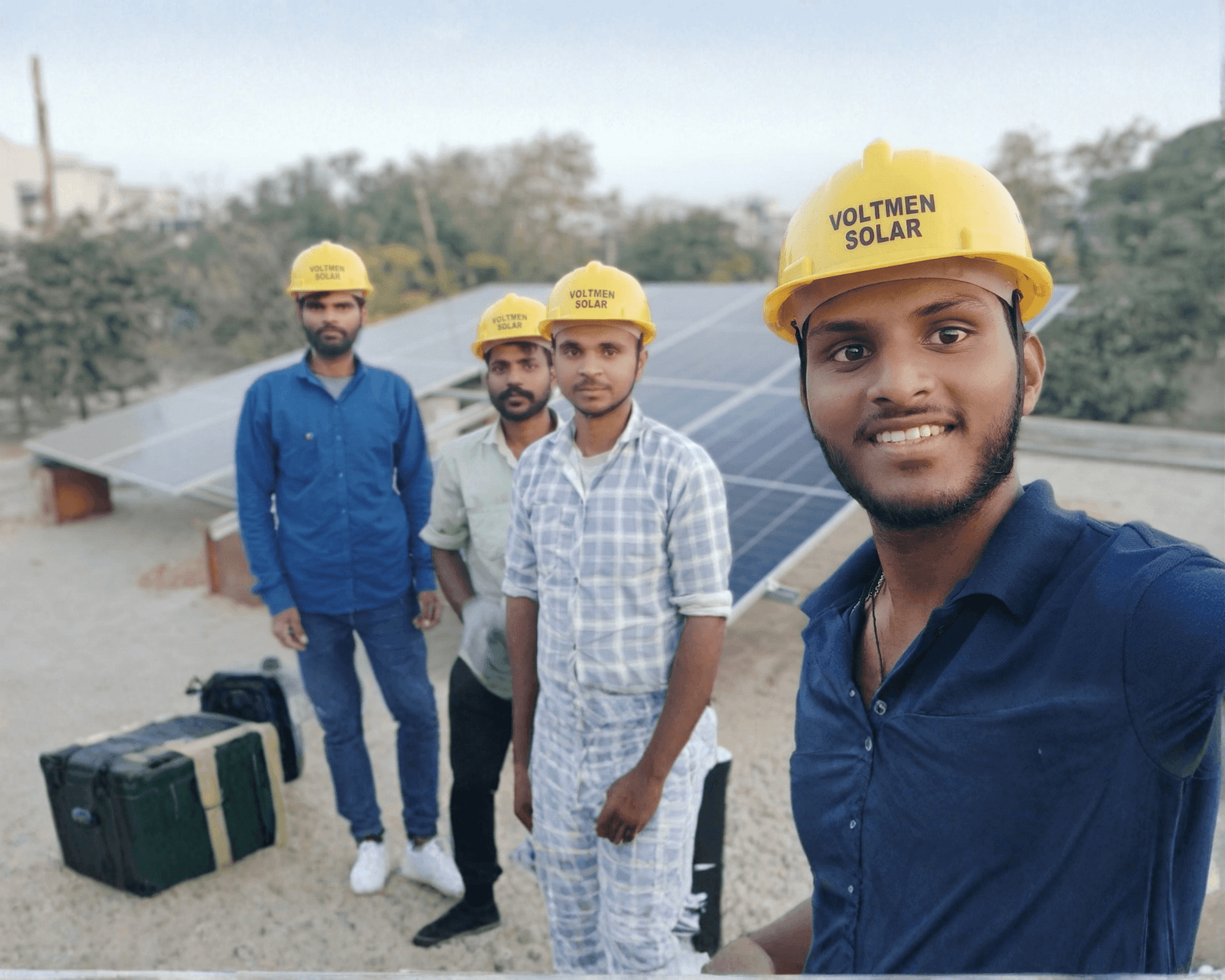 Hybrid solar system with lithium battery backup installed at a villa in Nirvana Country, Gurgaon