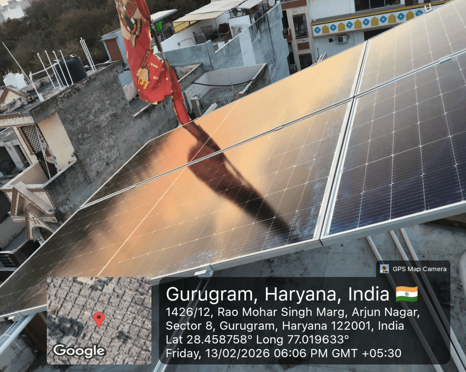 Large-scale industrial rooftop solar installation at a factory in IMT Manesar, Haryana