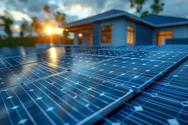 Residential rooftop solar panel installation on home in Gurgaon