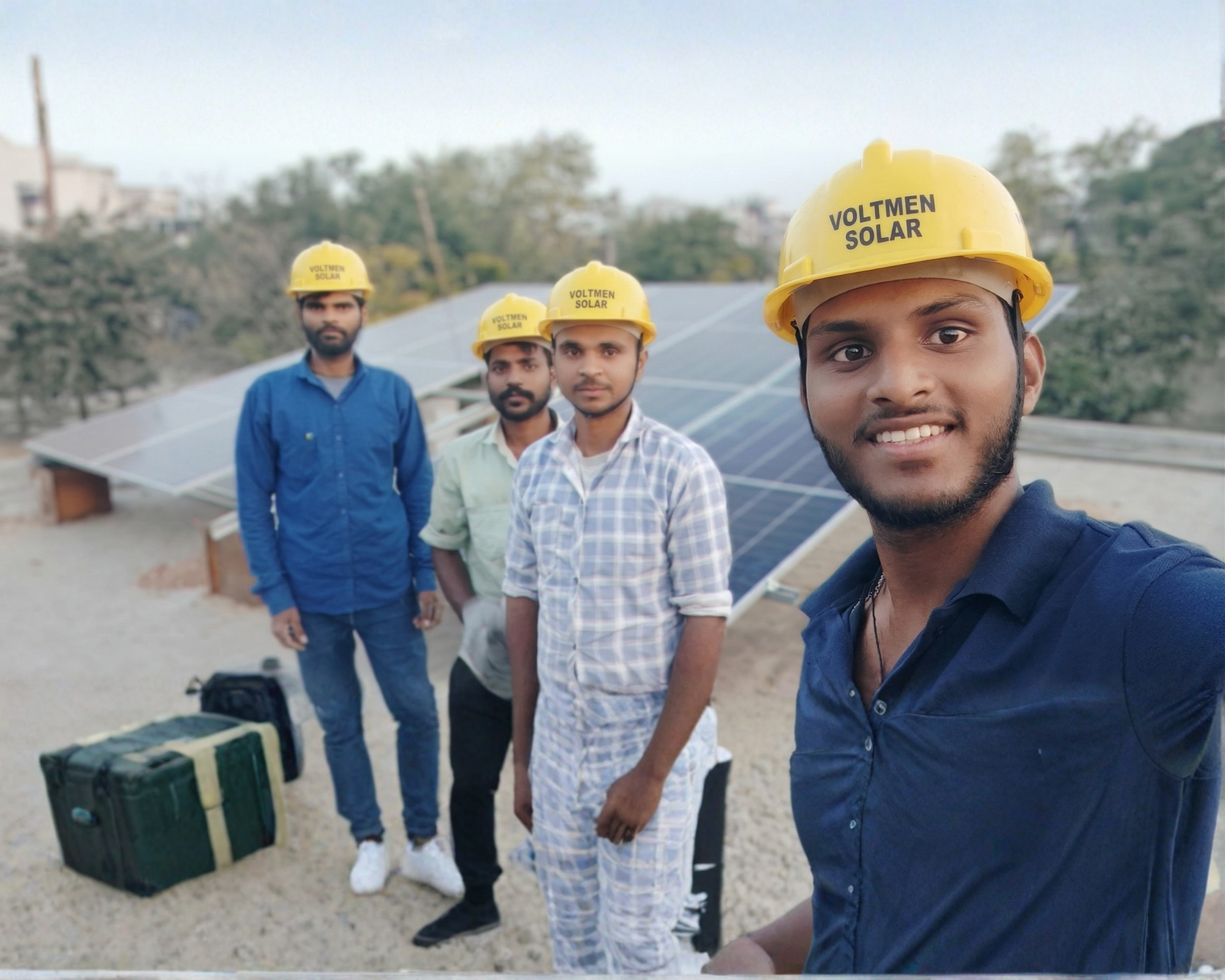 Hybrid solar system with lithium battery backup installed at a villa in Nirvana Country, Gurgaon