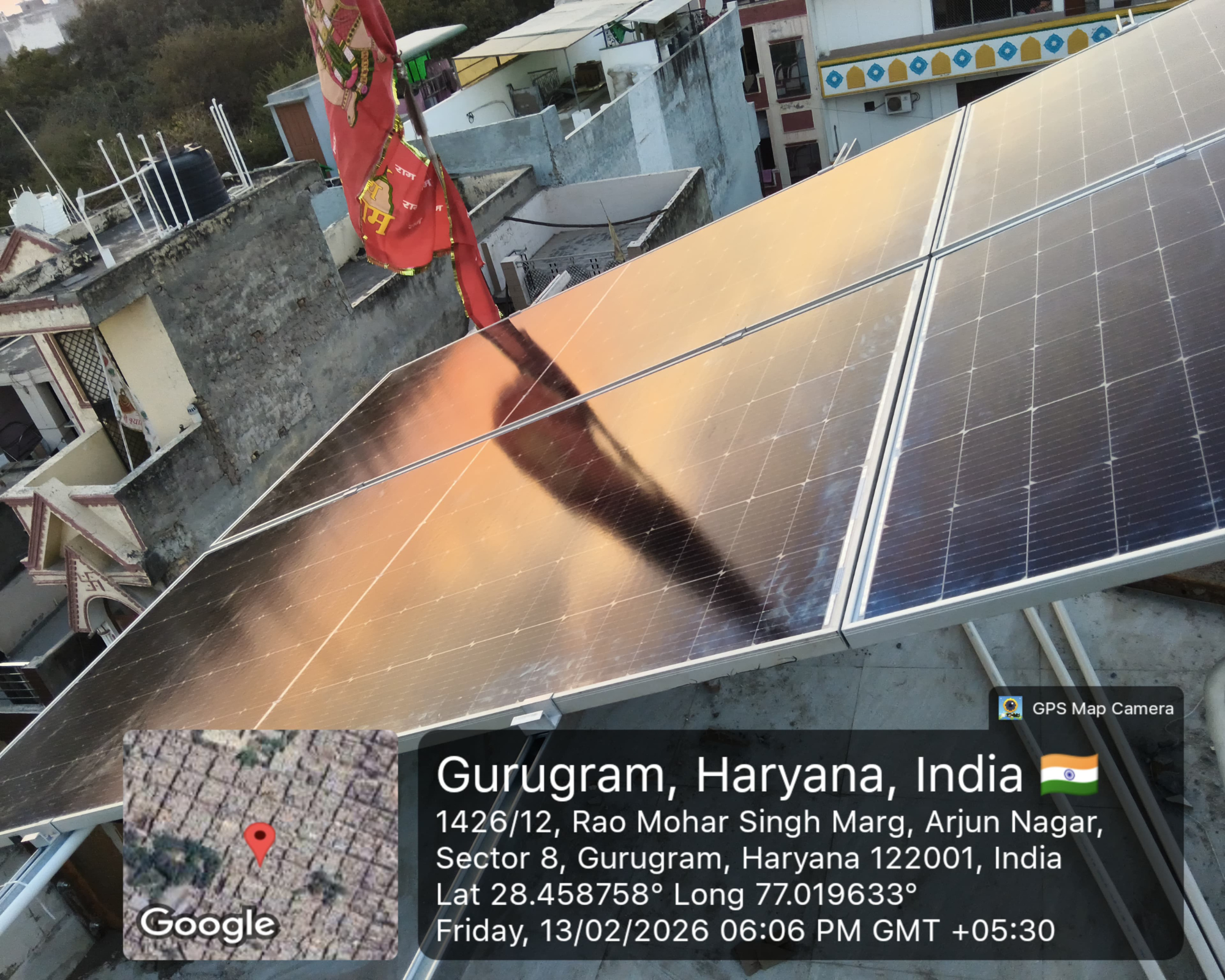 Large-scale industrial rooftop solar installation at a factory in IMT Manesar, Haryana