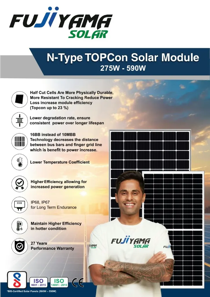 Fujiyama N-Type TOPCon Solar Module 275W - 590W in Gurgaon