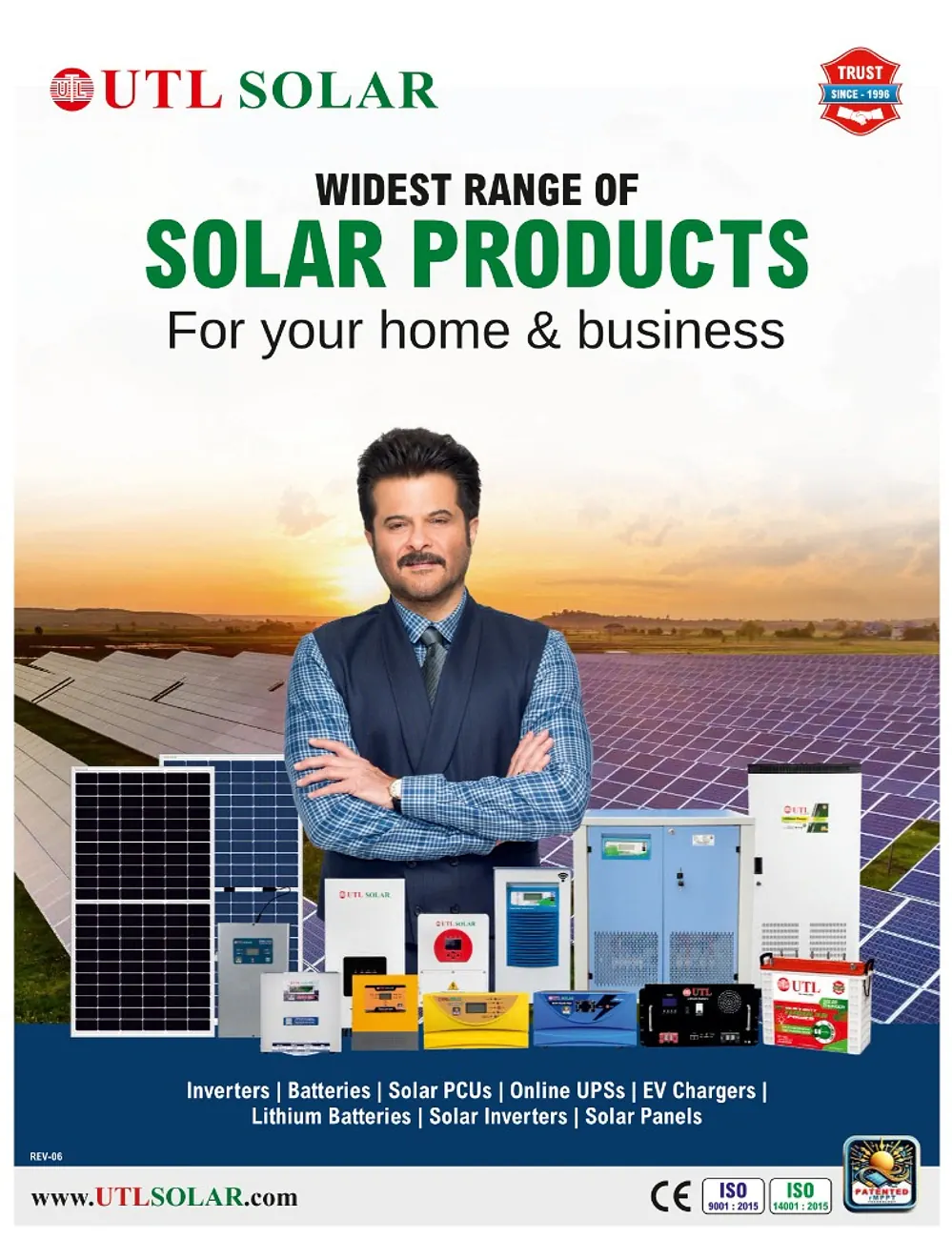 UTL Solar Widest Range of Products - Brand Ambassador Anil Kapoor
