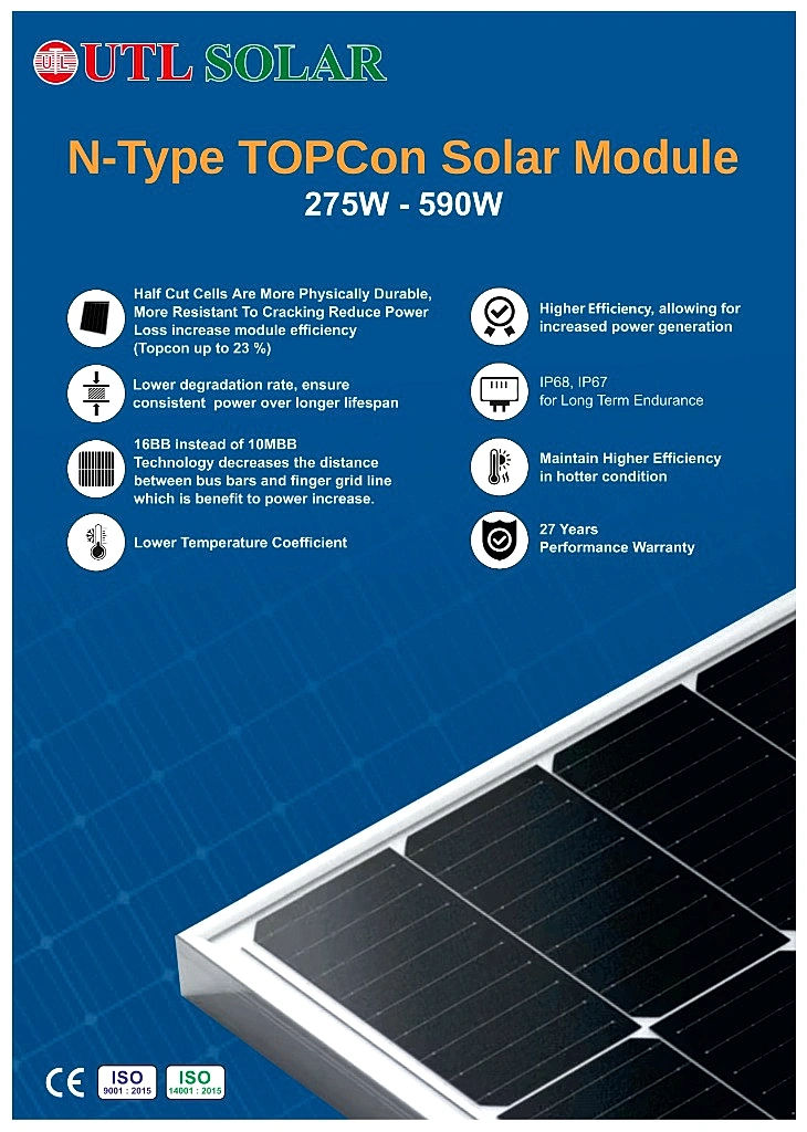 UTL & Fujiyama Mono PERC Half-Cut Solar Modules Gurgaon